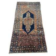 Handmade Antique Persian Hamadan Rug 3.2&#39; x 6.6&#39; (99cm x 201cm), 1920s -... - $7,544.63 MXN