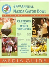 1989 Gator Bowl Game Media Guide Clemson West Virginia - $53.38