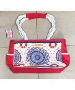 Paul Brent Vibrant Red Blue Nautical Purse Handbag Sailboat Whale Helm L... - $21.78