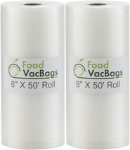 Embossed Commercial Grade Make-Own-Size Sous Vide Or Storage 2 Rolls 8-Inch By - £25.54 GBP
