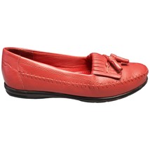 Dr. Scholl&#39;s E23-25 Moccasin Loafer Shoes Womens Size 6M Red Leather Sli... - $25.15