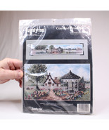 JANLYNN Counted Cross Stitch Kit COTTAGE AND GAZEBO 80-151 Panoramic 22&quot;... - $13.31