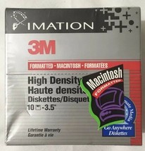 3M Imation MAC 1.40 MB 2HD 3.5 Floppy Disks 10-Pack In Sealed Box Free Shipping - £10.61 GBP