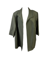 Maggie Barnes Womens Suit Jacket Blazer Green Side Slits Long USA Plus 2... - £22.41 GBP