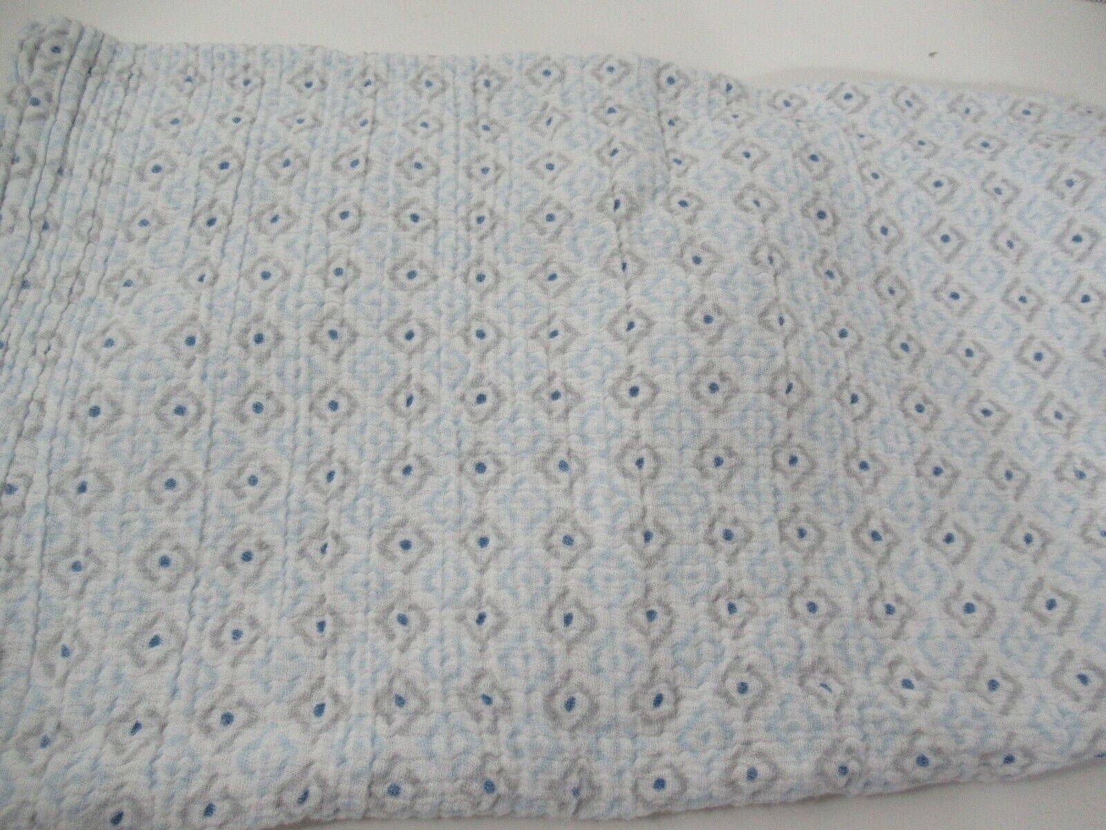  Aden Aden & Anais  Baby Blanket Cotton Muslin white blue gray diamonds dots - £19.89 GBP