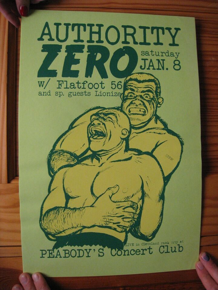 Authority Zero Poster Concert Flatfoot 56 Peabody&#39;s Concert Club Jan 8 - $135.48