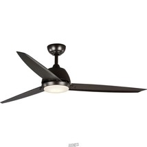 Oriole Three-Blade 60 in. Bronze Integrated LED Ceiling Fan - £148.39 GBP