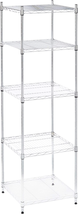 5 Tier Wire Shelving Unit With Thicken Steel Tube Alloy Steel Chrome NEW - £76.41 GBP