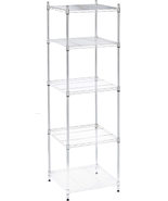 5 Tier Wire Shelving Unit With Thicken Steel Tube Alloy Steel Chrome NEW - £76.31 GBP