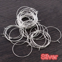 20-40mm Silver Earring hoops, ear wire loops, DIY beaded earring accesso... - $28.51 MXN+