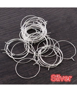 20-40mm Silver Earring hoops, ear wire loops, DIY beaded earring accesso... - $28.10 MXN+