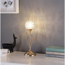 14&quot; Floral Bell Glam Metal Table Lamp in Rose Gold Chrome ORE HBL2338 - £29.27 GBP