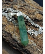 Serpentine natural Pendant with brass Chain November Birthstone healing ... - €8,62 EUR