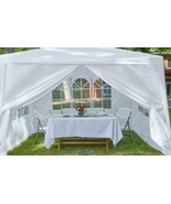 Stoneberry-10&#39;x10&#39; Party Gazebo Steel White Easy Assembly Weatherproof - $104.49