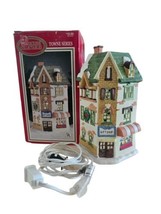 1995 Dickens Collectables Towne Series Gift Shop Hand Painted House W Light - $14.25