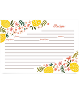 Floral Recipe Cards 4X6 | Double Sided Thick Cardstock, 50 Count (Summer... - £8.51 GBP