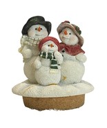 Home Interiors Snowman Family Candle Topper Jar Shade Ceramic Christmas ... - $9.64