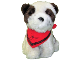 7&quot; Wells Fargo Jack The Dog Plush Stuffed Animal Puppy With Red Bandana Plush - £10.54 GBP