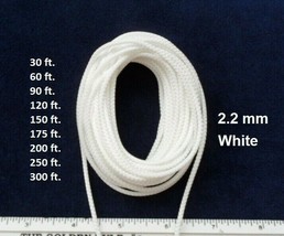 2.2 mm White Lift Pull String Cord for Window Blinds &amp; Shades, 30-300 ft - £12.39 GBP+