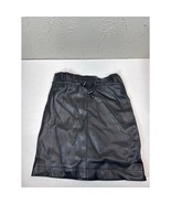 H&amp;M Womens Black Faux Leather Paperbag Drawstring Straight Mini Skirt Si... - $409.56 MXN