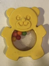 Vintage Yellow Bear Plastic Baby Rattle ODS2 - $4.94
