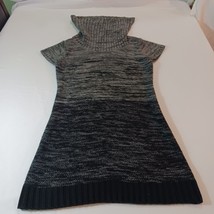 LEI Junior/Girls Short Sleeve Gray &amp; Black Mini Sweater Dress Size Large - $11.08