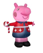 Peppa Pig 4.5 Christmas Inflatable LED Red SweaterSanta Suit Light Up WA... - £44.83 GBP