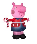 Peppa Pig 4.5 Christmas Inflatable LED Red SweaterSanta Suit Light Up WA... - £41.92 GBP