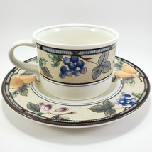 Mikasa Intaglio Garden Harvest Flat Cup Saucer 8 oz Stoneware Coffee Tea... - $11.20