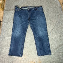 Polo Ralph Lauren Men Jeans 50x28 Blue Denim Pant Straight Cotton Pocket... - $24.98