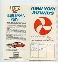 New York Airways Helicopter Ticket Jacket &amp; Baggage Tag 1972 LGA JFK  - £17.08 GBP