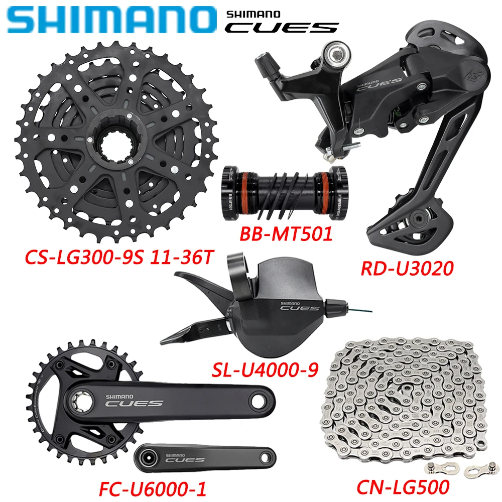 Shimano Cues U4000 1X9 Speed RD-U3020/U4020 Derailleurs Mtb Bike FC-U6000-1 Cran - $233.94