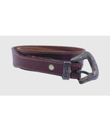 Vintage Belt Size 26 Small USA Made Oil Tanned Leather Brown Western Wea... - $29.63