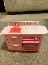 Vintage 1991 Mattel Barbie Wash &amp; Watch Dishwasher Pink Kitchen Sink - $13.99