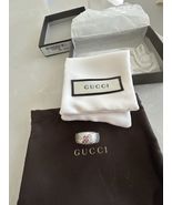 Gucci Silver Diamanté GG Logo Ring 6.25” Brand New In Box - $643.50