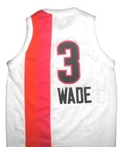 Dwyane Wade #3 Miami Floridians Custom Basketball Jersey Sewn White Any Size image 5