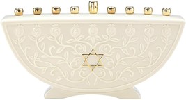 Lenox Judaic Blessing Menorah Candle Holder Hanukkah Chanukah Star Of David NEW - $102.00
