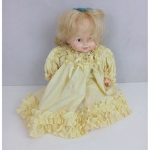 Vintage 1970 Horsman Happy 14" Baby Doll Wearing Yellow Dress & Bloomer Shorts - $24.24