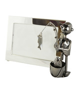 Ebros Fisherman Metal Sculpture 5&quot;X7&quot; Picture Frame Vertical Horizontal ... - $56.03 CAD