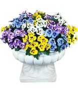 Artificial Flowers Outdoor UV Resistant Artificial Pansies Faux Plastic ... - £29.09 GBP