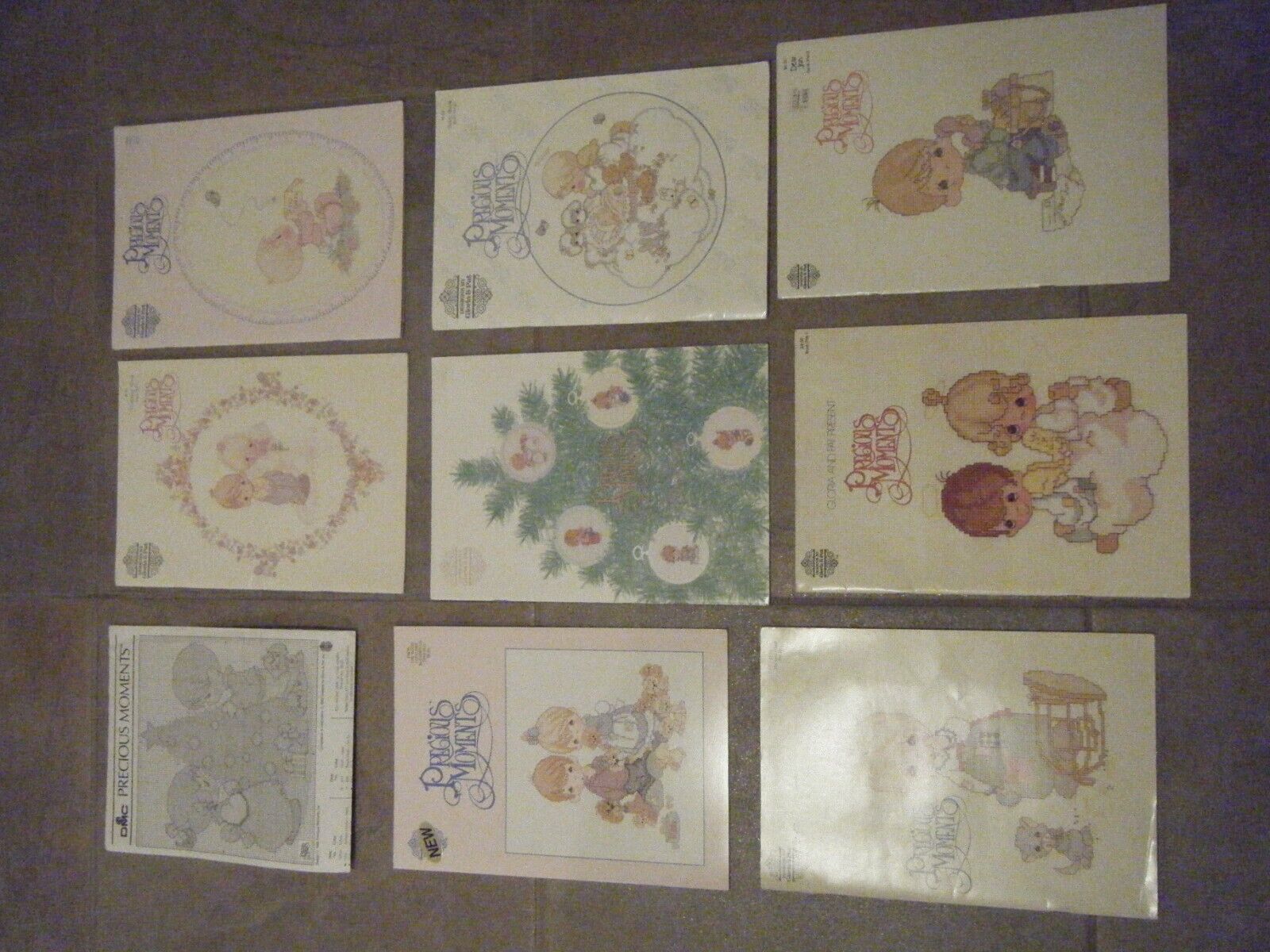 Primary image for Lot of 8 Vintage Cross-Stitch Patterns Leaflets Floral Garden Precious Moments