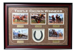 All Triple Crown Winners Signed Horse Photo Collage Framed JSA Turcotte Espinoza - £1,108.08 GBP