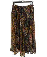 Indira Women&#39;s Rayon Pleated Skirt S/M Multicolor Floral Print Long Boho... - $9.89