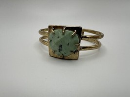 Boho Style Gold And Turquoise Colored Lucky Brand Cuff Bracelet - £11.70 GBP