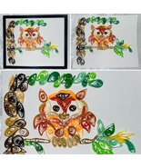 Handcrafted Quilled PaperArt Orange Owl Wall Hanging - £16.02 GBP