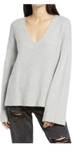 New Treasure &amp; Bond Gray Wool Blend V-neck oversized Pullover Sweater 2XS - £17.40 GBP