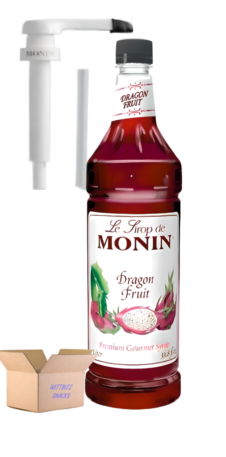 Primary image for Monin Premium Dragon Fruit Flavoring Syrup 1 Liter with Monin Pump
