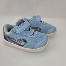 Nike Revolution 3 Walking Sneakers Baby Sz 4 Blue Rubber Sole Elastic Lace Shoe - £11.86 GBP