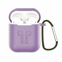 Silicone Rubber Case Cover W/Clasp Light Purple For Air Pod Air Pods 1 2 - £4.59 GBP