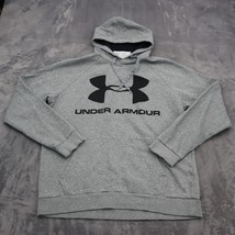 Under Armour Sweater Mens L Gray Front Logo Print Casual Pullover Hoodie - £20.26 GBP